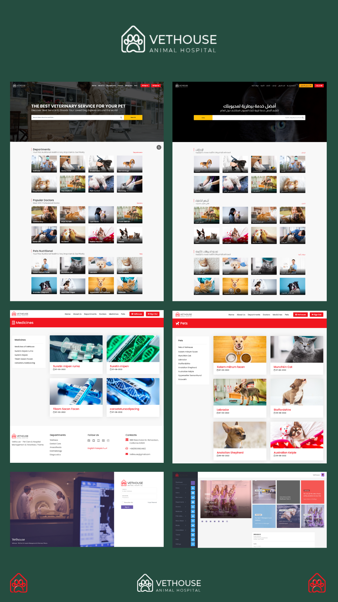 Vethouse - Pet Care & Pet Clinic & Hospital Script Theme
